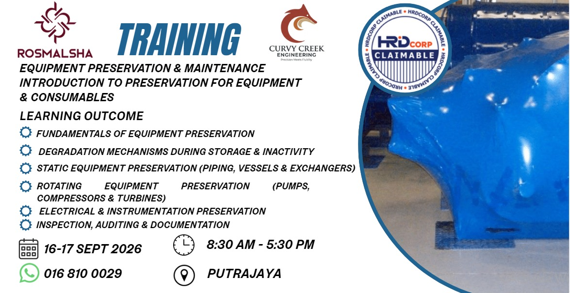 Equipment Preservation & Maintenance — HRDF claimable training